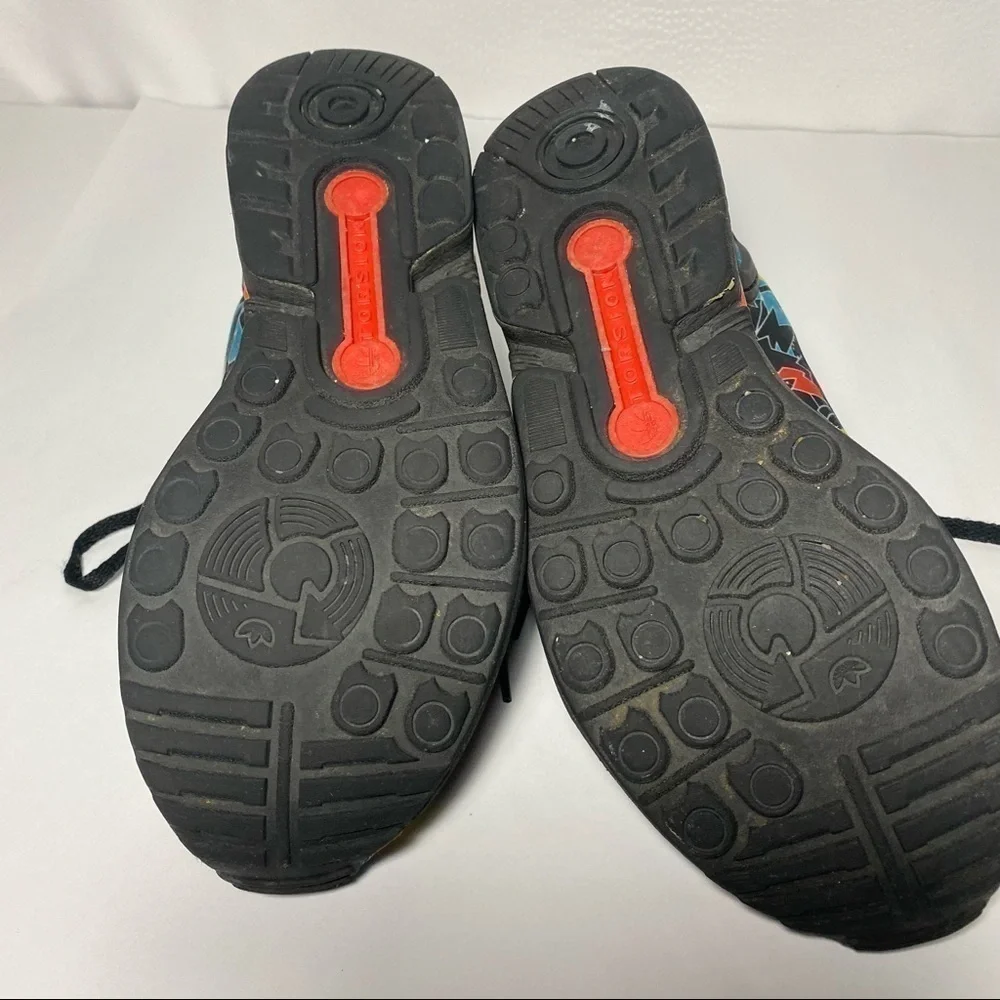 𝅺adidas Color Block sneakers: black, red, yellow, and blue. Size 6